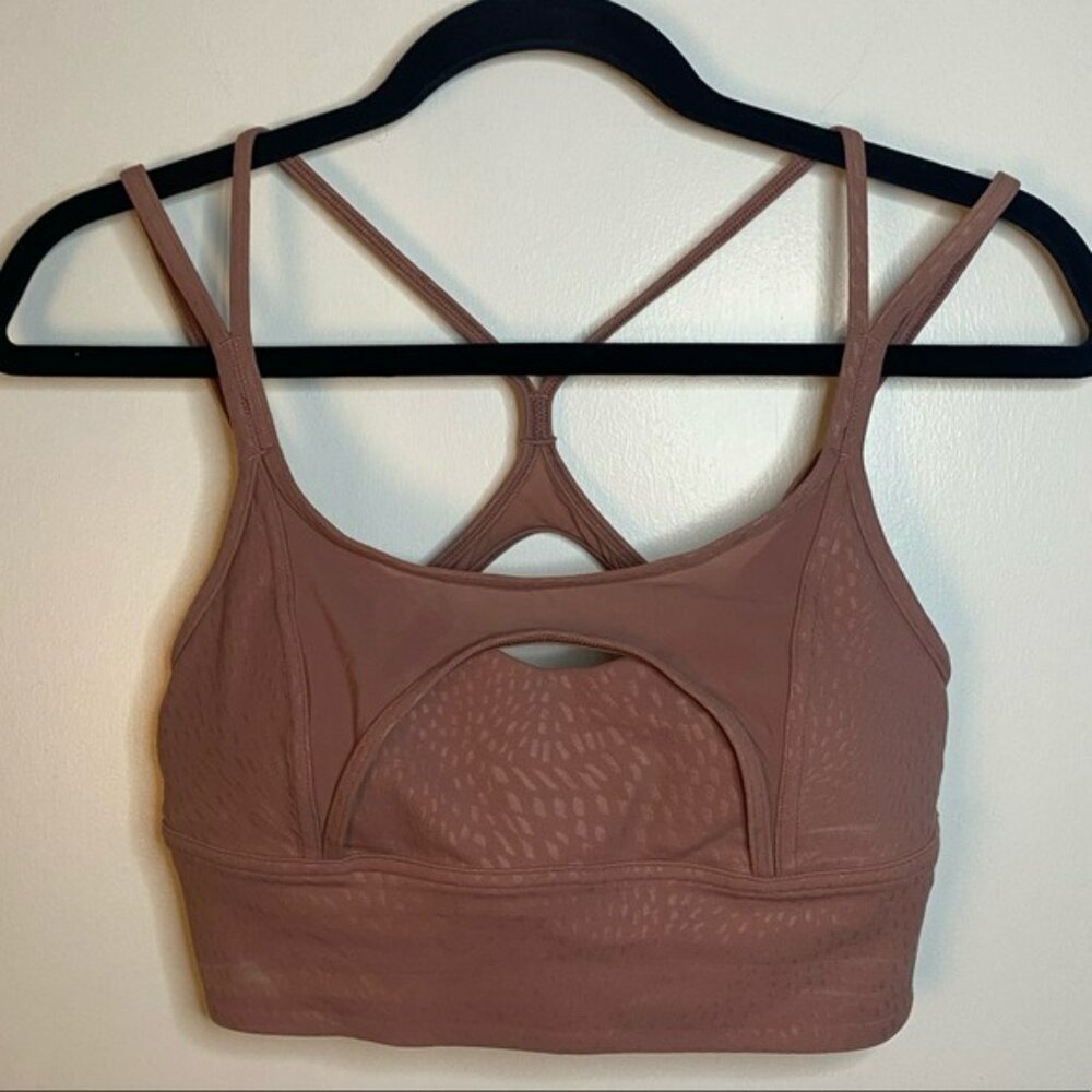 Lululemon Nulu and Mesh Yoga Bra Light Support A/B Cups Size 8 Rare Pink